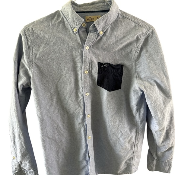 Hollister Gray and Black Casual Button Down Shirt - Picture 1 of 3
